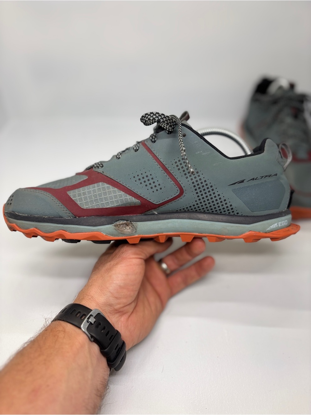 Altra Lone Peak 5 Trail Running Shoes Gray Orange Men’s US 9 Zero Drop - Picture 7 of 16